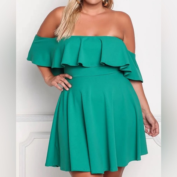 Ruffle Off-Shoulder Dress - Picture 1 of 1